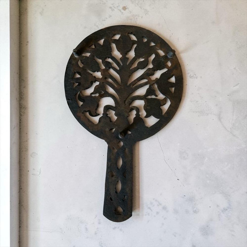 Vintage Wilton 12 Inch Cast Iron Floral Footed Trivet